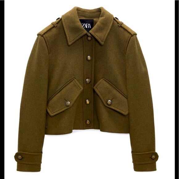 Zara fabric blend crop jacket - Picture 1 of 7